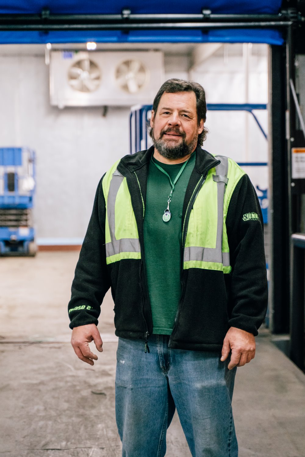 Roy Lamb in front of the freezer remodel project