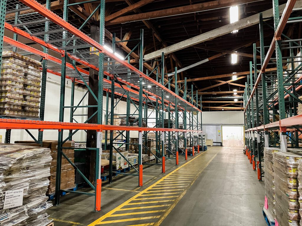 Empty shelves at Second Harvest