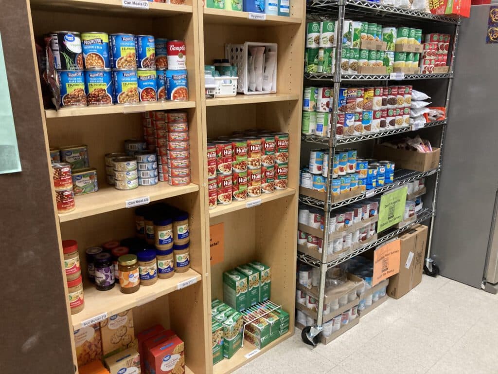 WSU Spokane Campus Pantry shelves