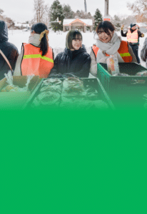 Volunteers in winter