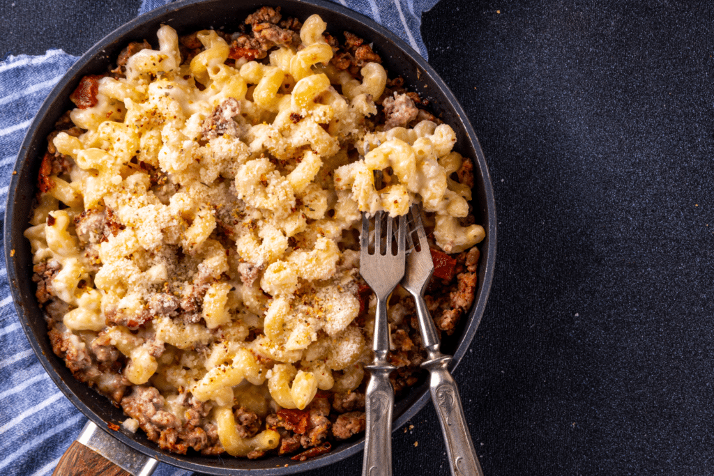 Homemade Hambuger Helper in a dish