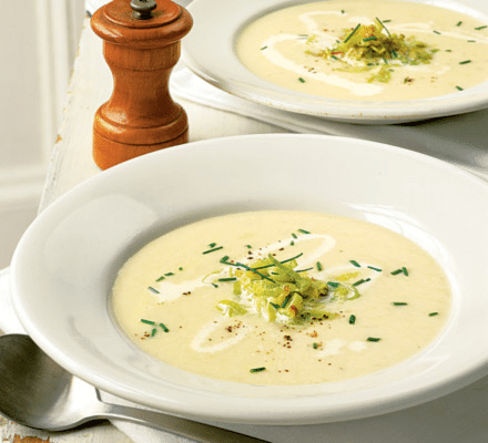 Irish Potato Soup in two bowls