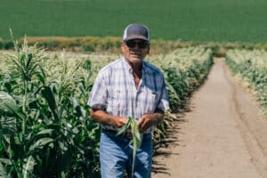 Fred holding corn