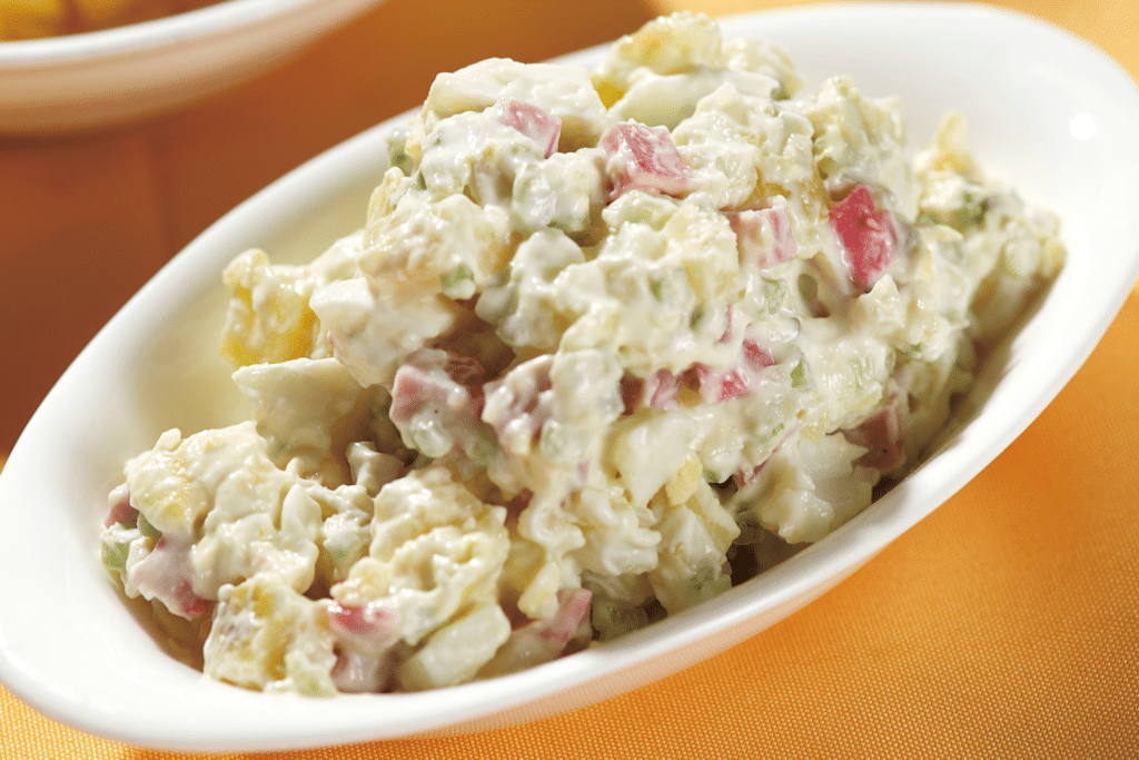 Potato salad in a dish