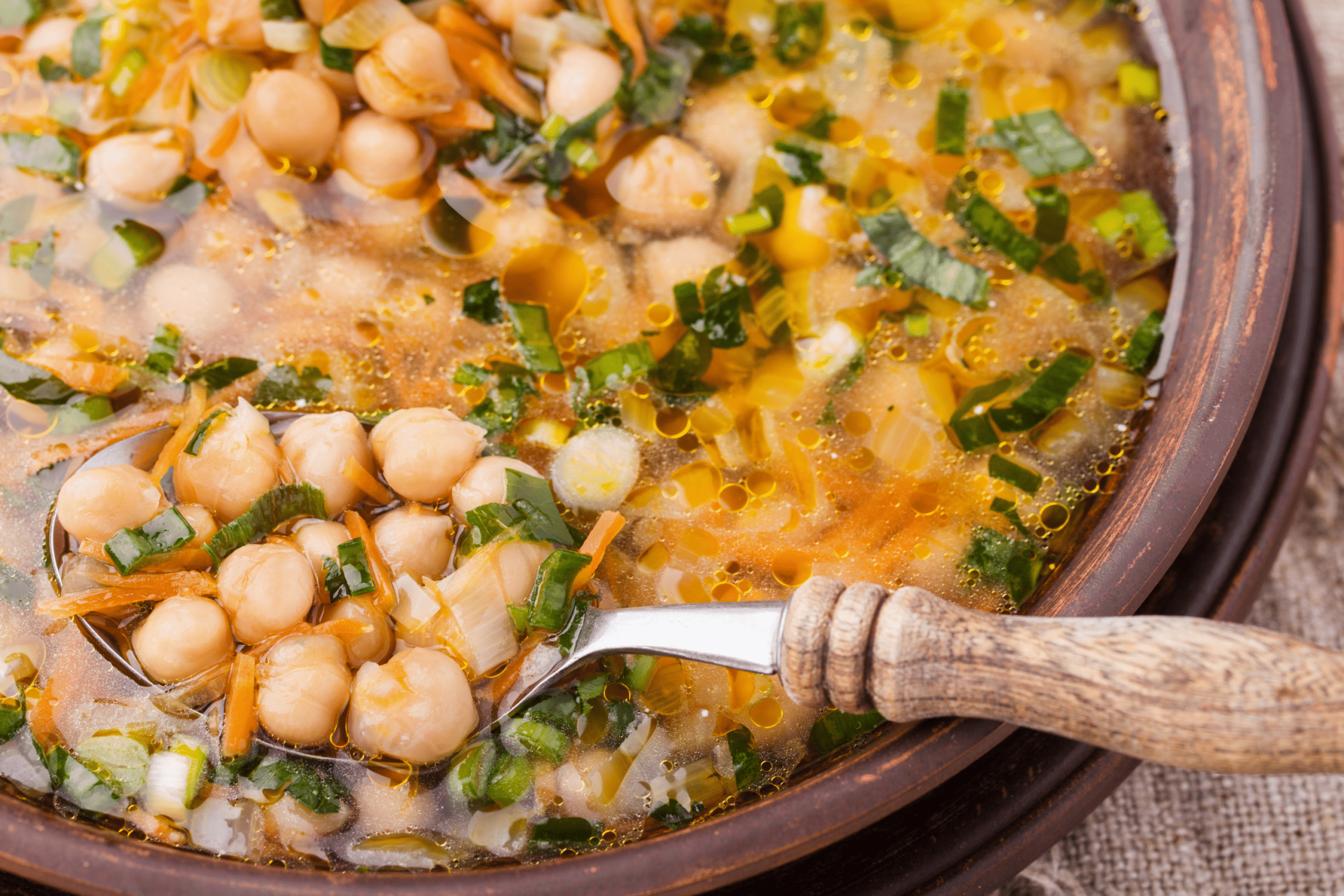 Closeup photo of North Africa Chickpea Soup